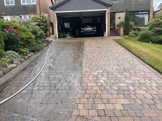 Driveway half-clean reveal